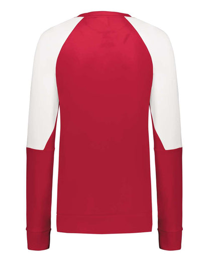 Holloway Women's Momentum Team Crewneck Sweatshirt 223725 #color_Scarlet/ White