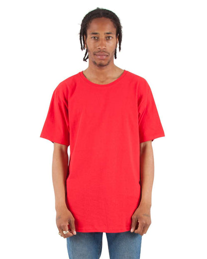Shaka Wear Unisex Curved Hem Long T-Shirt SHCLT #colormdl_Red