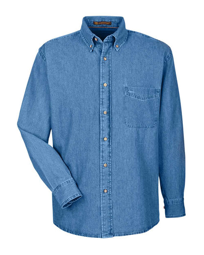 Harriton Men's Tall Denim Shirt M550T #color_Light Denim