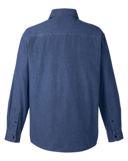 Harriton Unisex Denim Shirt Jacket M540 #color_Dark Denim