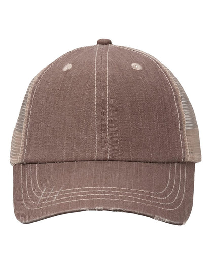 Valucap Contrast Stitch Cap VC990 #color_Brown/ Khaki