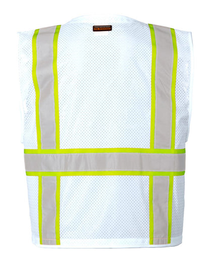 Kishigo Unisex EV Series® Enhanced Visibility Multi-Pocket Mesh Vest B100-111 #color_White - B105