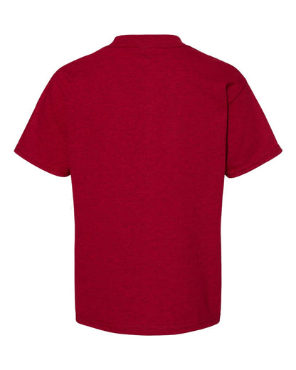 Hanes Essential-T Youth T-Shirt 5480 #color_Red Pepper Heather