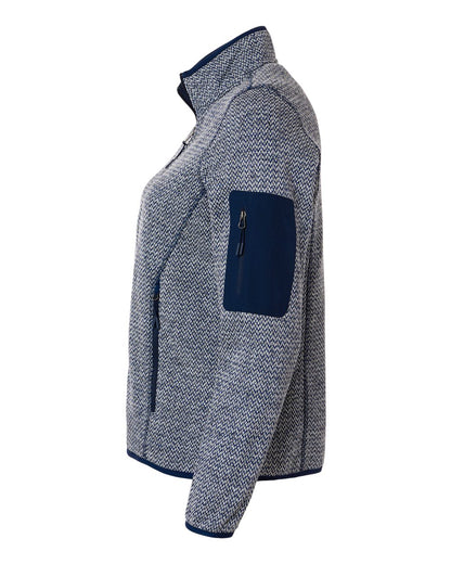North End Women's Jasper Full-Zip Fleece Jacket NE730W #color_Classic Navy/ White