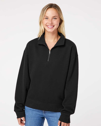 MV Sport Women's Sueded Fleece Quarter-Zip Sweatshirt W22713 #colormdl_Black