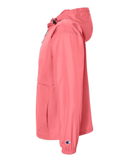 Champion Hooded Packable Quarter-Zip Jacket CO200 #color_Pink Candy