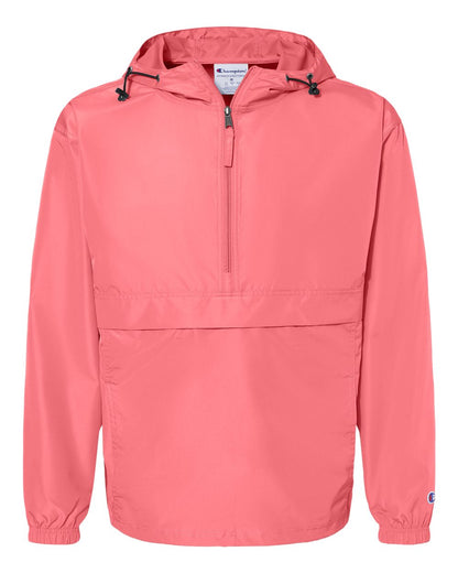 Champion Hooded Packable Quarter-Zip Jacket CO200 #color_Pink Candy