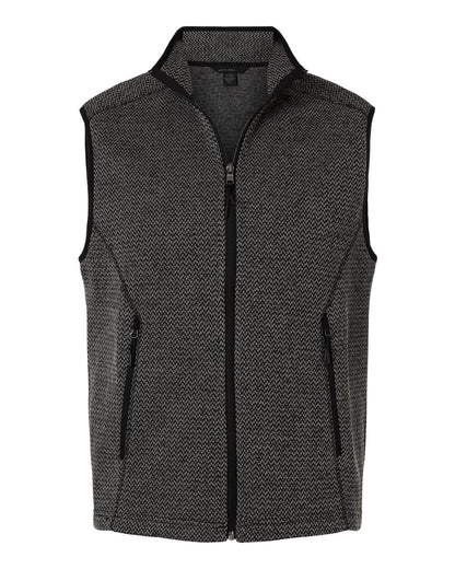 North End Men's Jasper Jacquard Fleece Vest NE731 #color_Black/ Grey