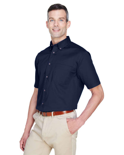 Harriton Men's Easy Blend™ Twill Dress Shirt with Stain-Release M500S #colormdl_Navy