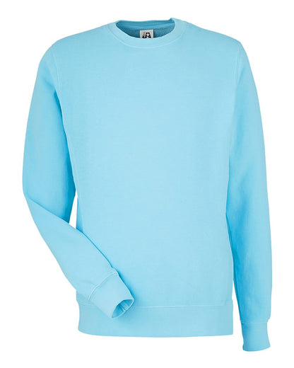 J. America Unisex Pigment-Dyed Fleece Crewneck Sweatshirt 8731 #color_Capri