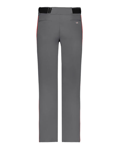 Alleson Athletic Men's Baseball Pants With Braid 605WLB #color_Charcoal/ Red