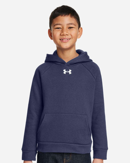 Under Armour Youth Rival Fleece Hooded Sweatshirt 1379792 #colormdl_Midnight Navy/ White