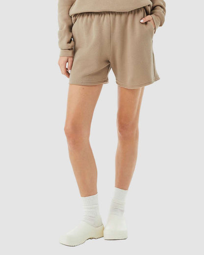 BELLA + CANVAS Women's Cutoff Fleece Shorts 3787 #colormdl_Tan