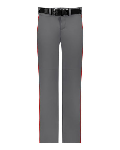 Alleson Athletic Men's Baseball Pants With Braid 605WLB #color_Charcoal/ Red