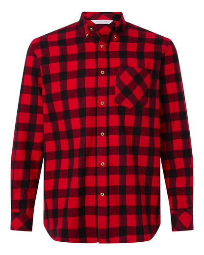 Boxercraft Men's Flannel Button Down Shirt BU7401 #color_Red/ Black Buffalo