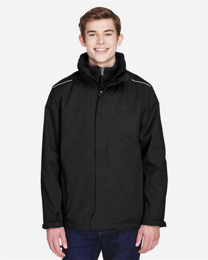 CORE365 Men's Region 3-in-1 Jacket with Fleece Liner 88205 #colormdl_Black