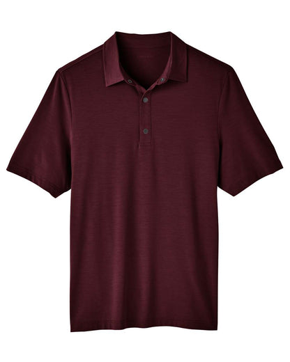 North End Men's JAQ Snap-Up Stretch Performance Polo NE100 #color_Burgundy