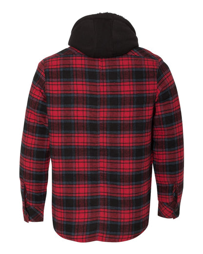 Burnside Quilted Flannel Hooded Jacket 8620 #color_Red