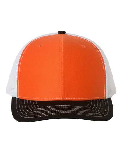 Richardson Snapback Trucker Cap 112 #color_Orange/ White/ Black
