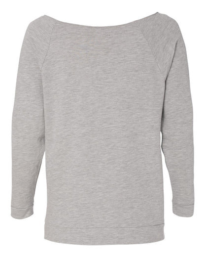 Next Level Women's Terry Raw Edge Three-Quarter Sleeve Raglan 6951 #color_Heather Grey