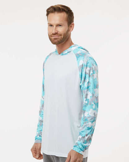 Paragon Unisex Tortuga Extreme Performance Hooded T-Shirt 240 #colormdl_White/ Aqua Camo