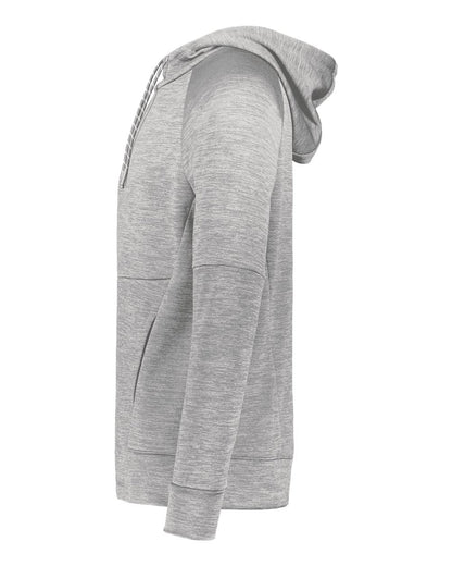 Holloway Men's All-Pro Performance Fleece Hooded Sweatshirt 223580 #color_Athletic Grey Heather/ Iron