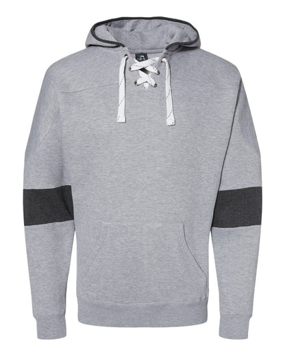 J. America Men's Sport Lace Colorblocked Fleece Hooded Sweatshirt 8832 #color_Oxford