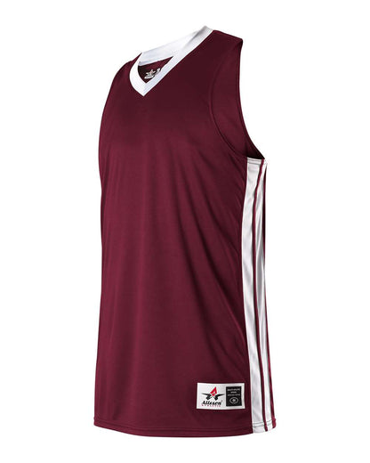 Alleson Athletic Youth Single Ply Basketball Jersey 538JY #color_Maroon/ White