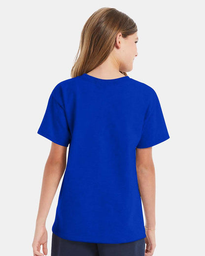 Hanes Essential-T Youth T-Shirt 5480 #colormdl_Athletic Royal