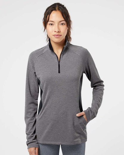 Adidas Women's Lightweight Quarter-Zip Pullover A281 #colormdl_Black Heather/ Carbon