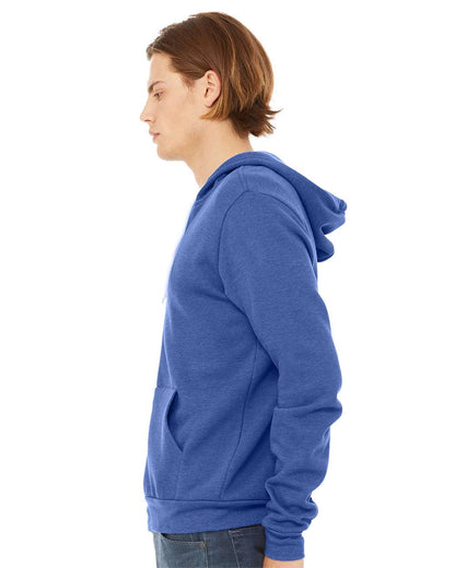 BELLA + CANVAS Sponge Fleece Full-Zip Hoodie 3739 #colormdl_Heather True Royal