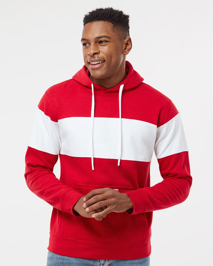 J. America Men's Varsity Fleece Colorblocked Hooded Sweatshirt 8644 J. America Men's Varsity Fleece Colorblocked Hooded Sweatshirt 8644