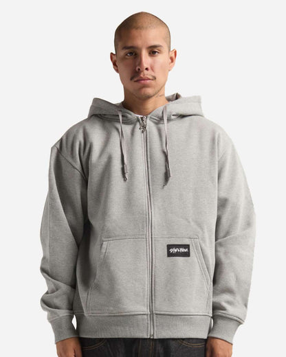 Shaka Wear Men's Essential Super Heavyweight Full-Zip Hooded Sweatshirt SHEHZ #colormdl_Heather Grey