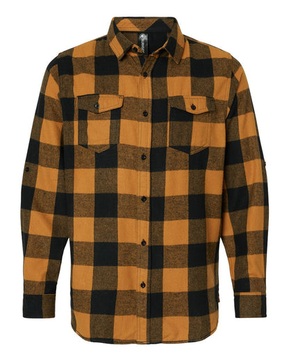 Burnside Yarn-Dyed Long Sleeve Flannel Shirt 8210 #color_Tobacco/ Black Buffalo