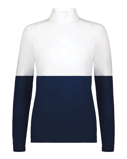 Holloway Women's Momentum Team Quarter-Zip Pullover 223700 #color_Navy/ White