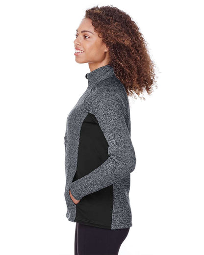 Spyder Women's Constant Half-Zip Pullover Sweater S16562 #colormdl_Black Heather/ Black