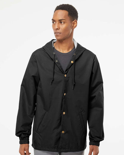 Independent Trading Co. Water-Resistant Hooded Windbreaker EXP95NB #colormdl_Black