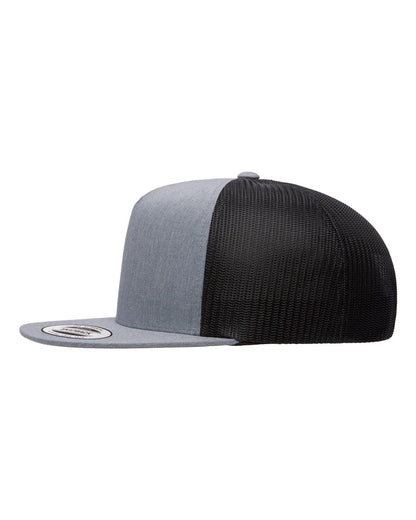 YP Classics Five-Panel Classic Trucker Cap 6006 #color_Heather/ Black