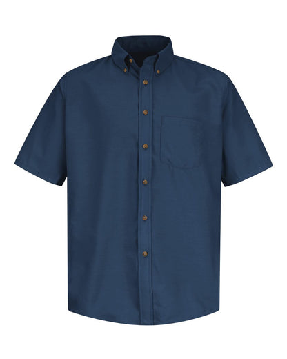 Red Kap Men's Tall Poplin Short Sleeve Dress Shirt SP80T #color_Navy