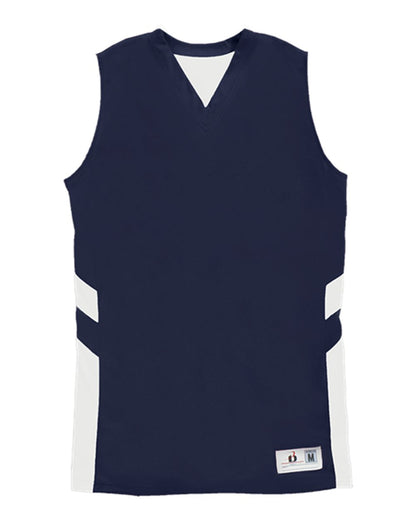 Alleson Athletic B-Pivot Reversible Women's Tank Top 8966 #color_Navy/ White