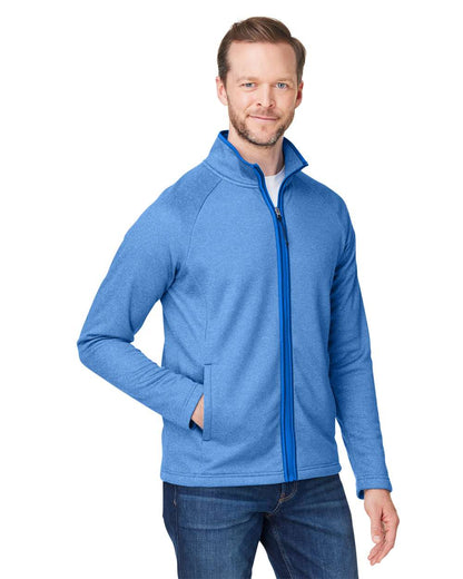 CORE365 Men's Venture Heathered Stripe Full-Zip CE72 #colormdl_True Royal/ White