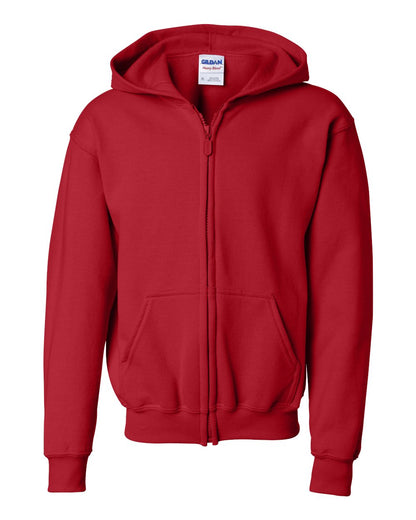 Gildan Youth Heavy Blend™ Full-Zip Hooded Sweatshirt 18600B #color_Red