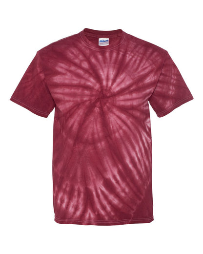 Dyenomite Cyclone Pinwheel Tie-Dyed T-Shirt 200CY #color_Maroon