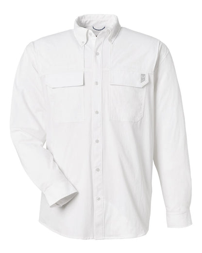 HUK Men's Creekbed Pocket Fishing Shirt H150184 #color_White
