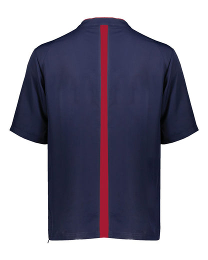 Holloway Men's Clubhouse Short Sleeve Quarter-Zip Pullover 229581 #color_Navy/ Scarlet