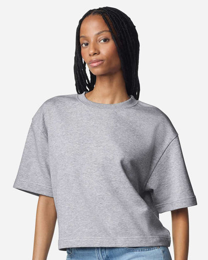 American Apparel Women's French Terry Mid-Length Boxy Top FTCB0 #colormdl_Heather Grey