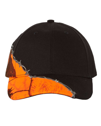 Kati Licensed Camo with Barbed Wire Embroidery Cap LC4BW #color_Black/ Blaze AP