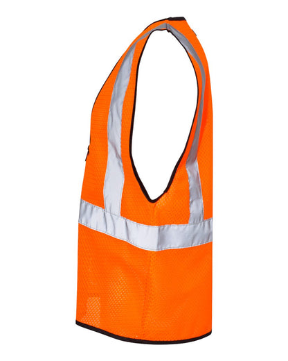 Kishigo Unisex Zippered Mesh Economy Class 2 Vest 1547-1548 #color_Orange