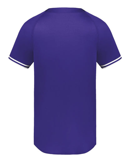 Augusta Sportswear Cutter Henley Jersey 6905 #color_Purple/ White