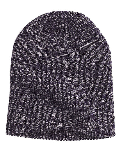 Big Accessories Ribbed Marled Beanie BA524 #color_Black/ Grey